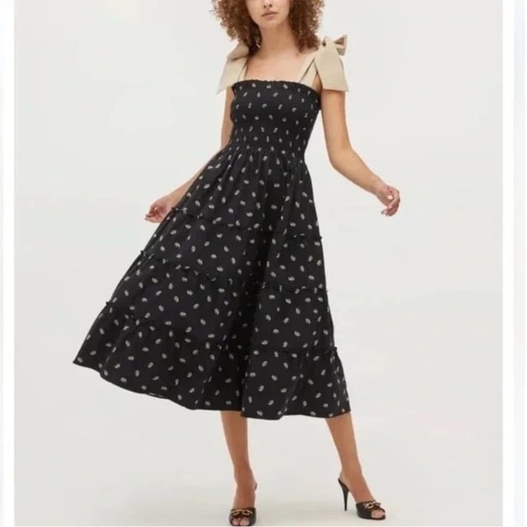 Hill House Dresses & Skirts - NWT Hill House Ribbon Ellie Nap Dress Khaki Autumn Paisley Jacquard XS